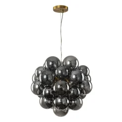 Moody Luxe Cluster Smoked Glass Bubble Sphere Chandelier