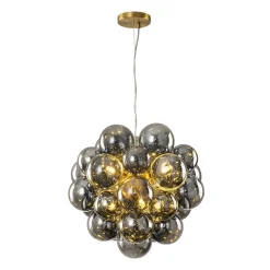 Moody Luxe Cluster Smoked Glass Bubble Sphere Chandelier