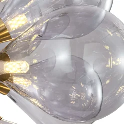Morandi 18-Light Cluster Lavender Gray Glass Bubble Chandelier