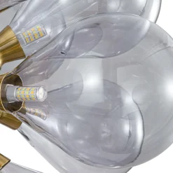 Morandi 18-Light Cluster Lavender Gray Glass Bubble Chandelier