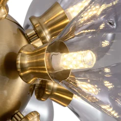 Morandi 18-Light Cluster Lavender Gray Glass Bubble Chandelier