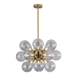 Morandi 18-Light Cluster Lavender Gray Glass Bubble Chandelier