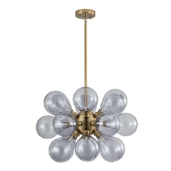 Morandi 18-Light Cluster Lavender Gray Glass Bubble Chandelier