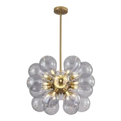 Morandi 18-Light Cluster Lavender Gray Glass Bubble Chandelier