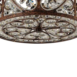 Moroccan Antique Crystal Drum Cage Semi Flush Mount