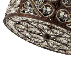 Moroccan Antique Crystal Drum Flush Mount Ceiling Light