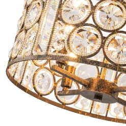Moroccan Glam Vintage Crystal Drum Lantern Pendant