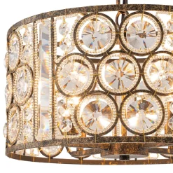 Moroccan Glam Vintage Crystal Drum Lantern Pendant