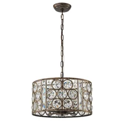 Moroccan Glam Vintage Crystal Drum Lantern Pendant
