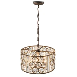 Moroccan Glam Vintage Crystal Drum Lantern Pendant