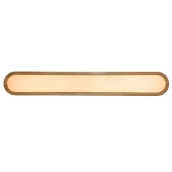 Natural Wood Long Oval Dimmable LED Flush Mount Light