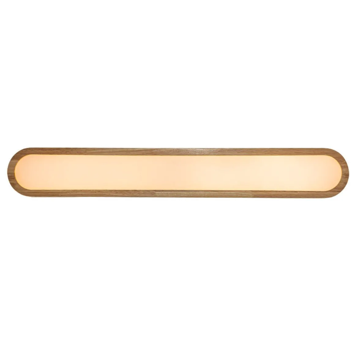 Natural Wood Long Oval Dimmable LED Flush Mount Light
