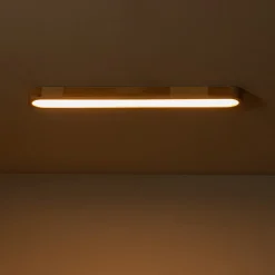 Natural Wood Long Oval Dimmable LED Flush Mount Light