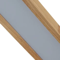 Natural Wood Long Oval Dimmable LED Flush Mount Light