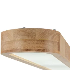 Natural Wood Long Oval Dimmable LED Flush Mount Light