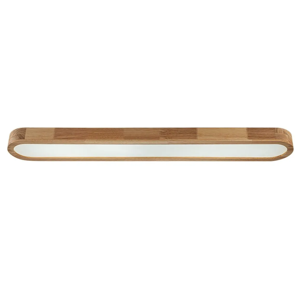 Natural Wood Long Oval Dimmable LED Flush Mount Light