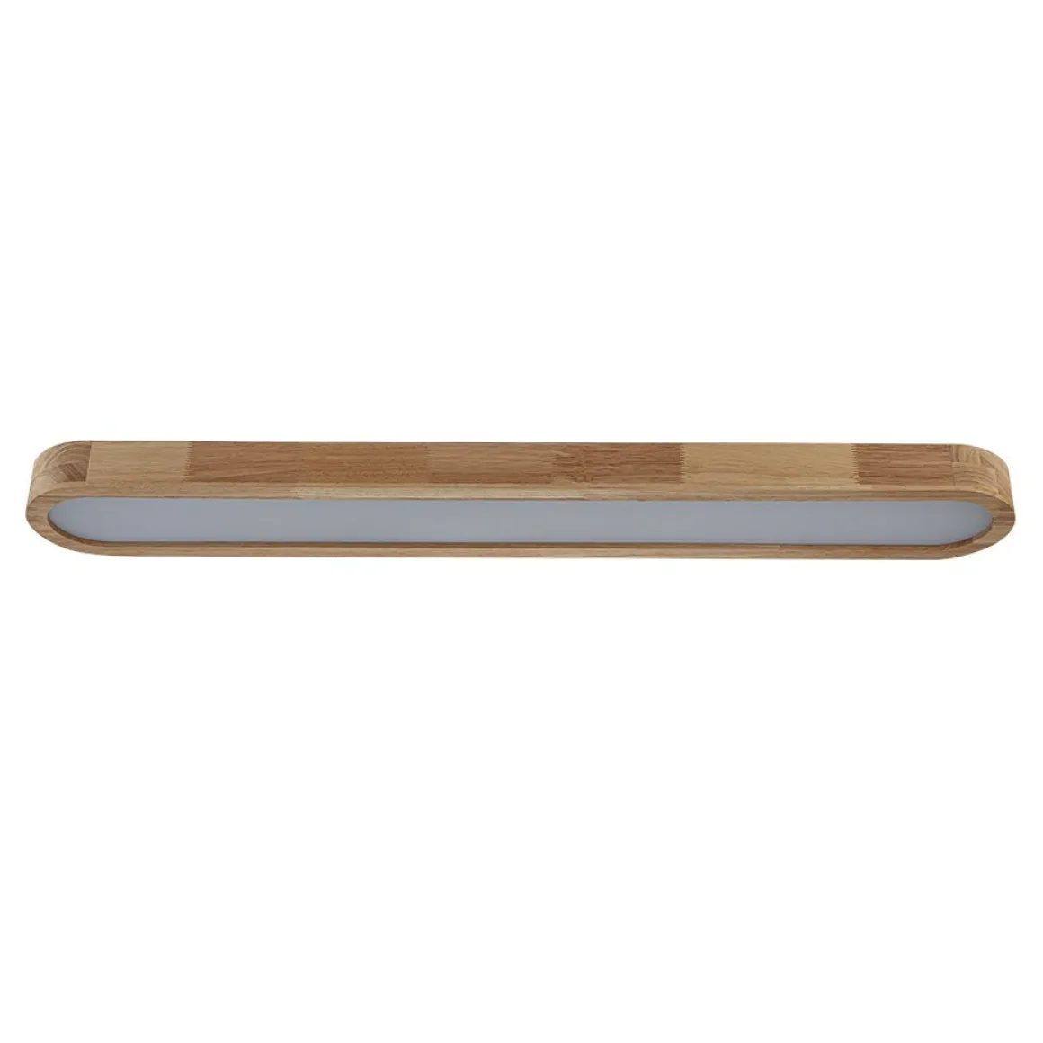 Natural Wood Long Oval Dimmable LED Flush Mount Light