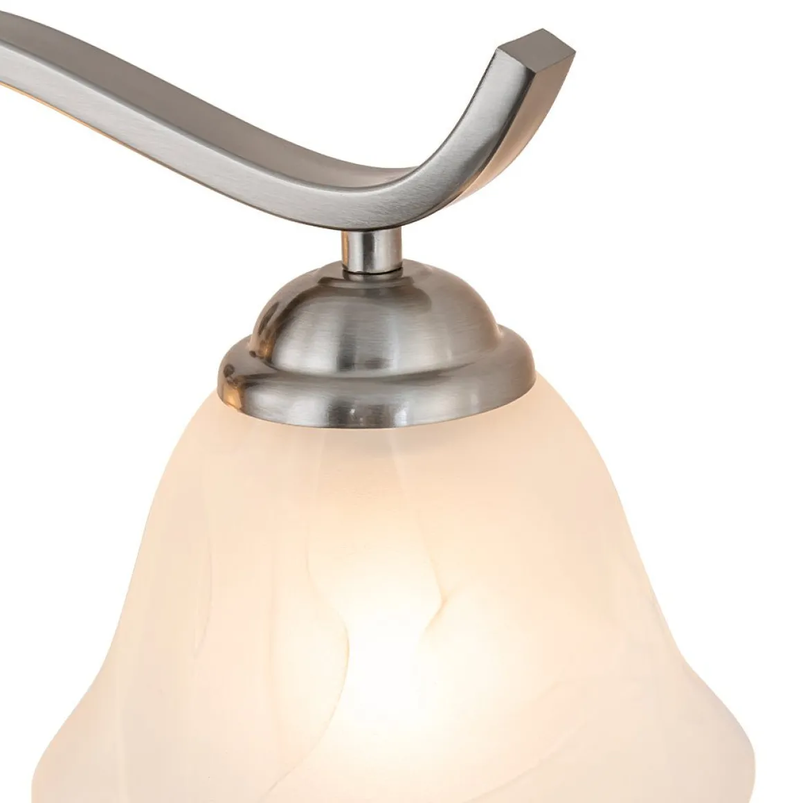 Nickel 4-Light Cloud Glass Bell Shade Vanity Light