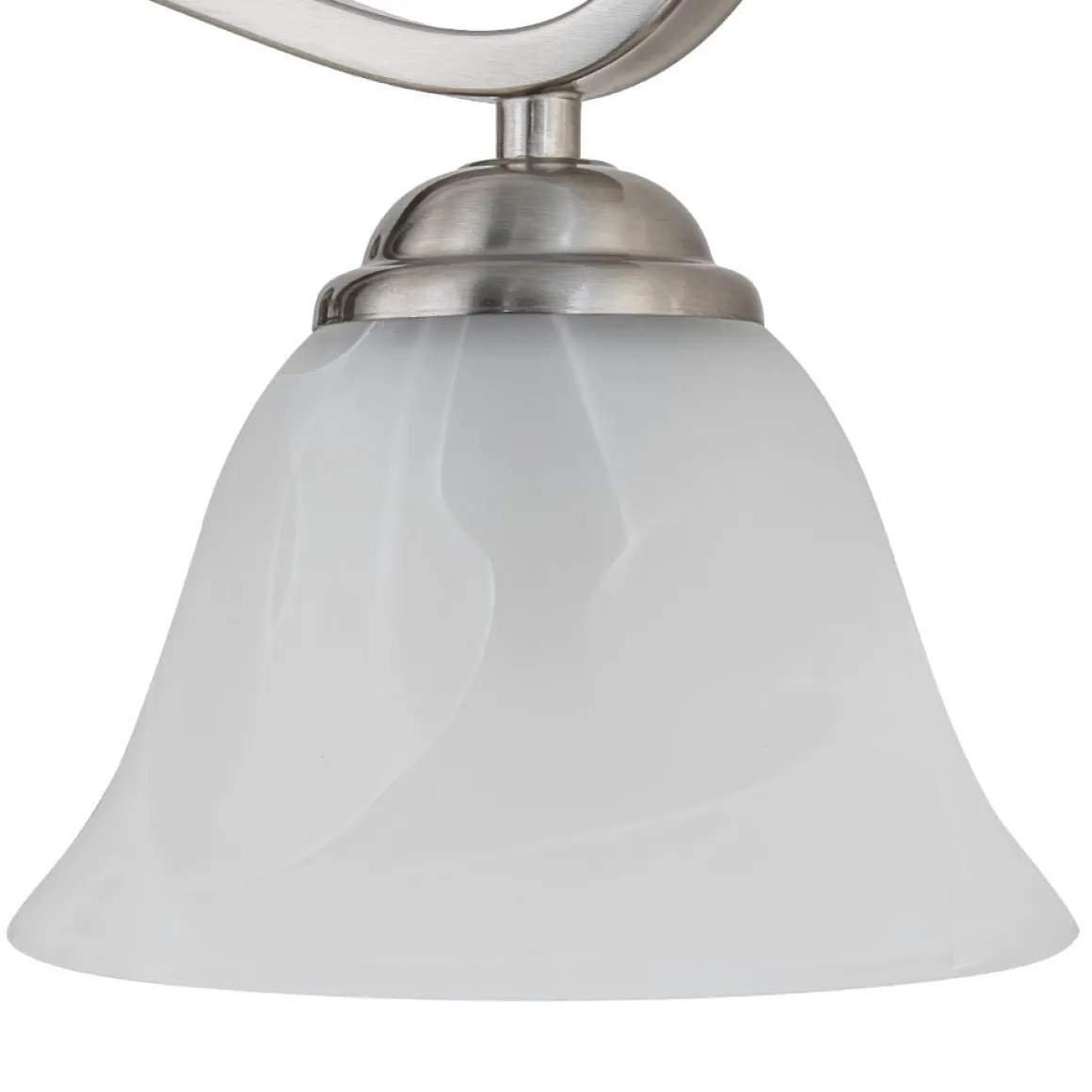 Nickel 4-Light Cloud Glass Bell Shade Vanity Light