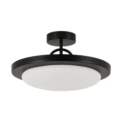 Nordic Black White Dimmable LED Round Semi Flush Mount