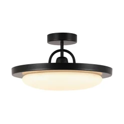 Nordic Black White Dimmable LED Round Semi Flush Mount