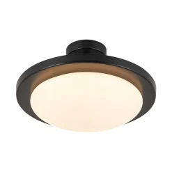 Nordic Black White Dimmable LED Round Semi Flush Mount