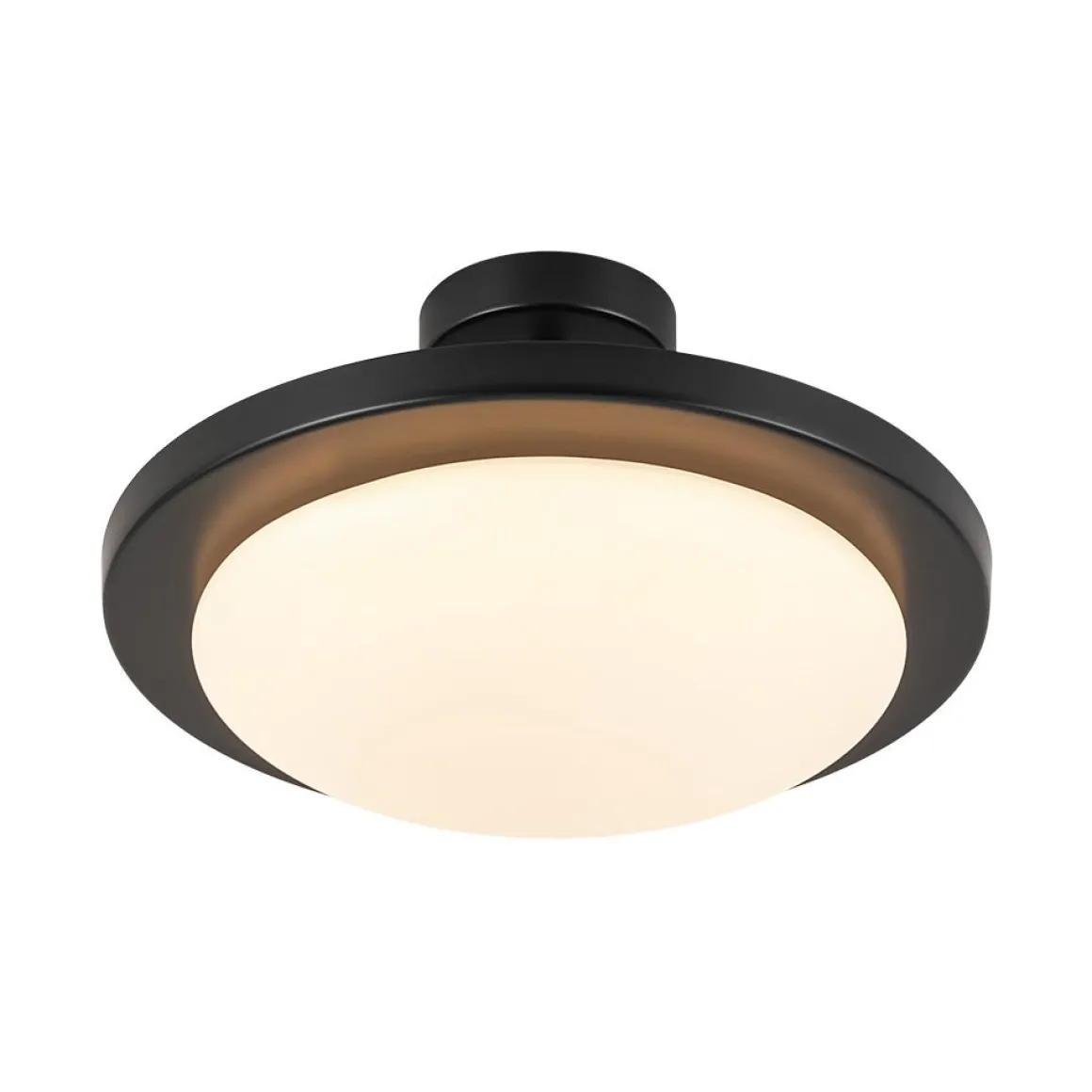 Nordic Black White Dimmable LED Round Semi Flush Mount