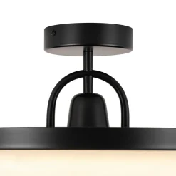 Nordic Black White Dimmable LED Round Semi Flush Mount