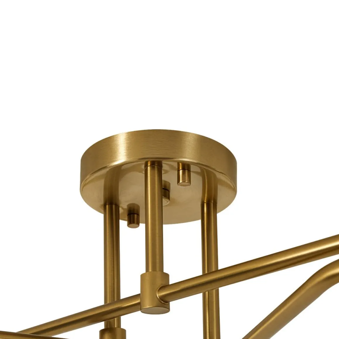 Opal Glass Bubble Brass Linear Sputnik Semi Flush Mount