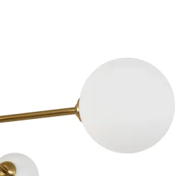 Opal Glass Bubble Brass Linear Sputnik Semi Flush Mount