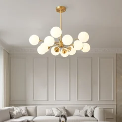 Opal Glass Globe Sputnik Chandelier