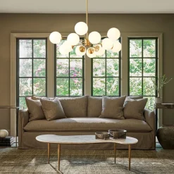 Opal Glass Globe Sputnik Chandelier