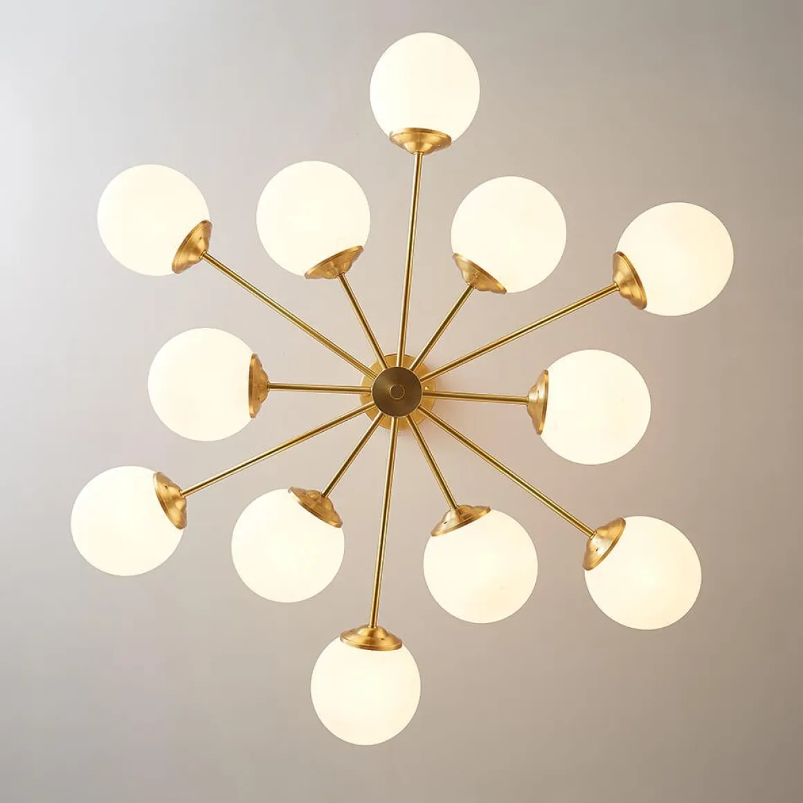 Opal Glass Globe Sputnik Chandelier