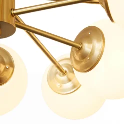 Opal Glass Globe Sputnik Chandelier