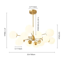 Opal Glass Globe Sputnik Chandelier