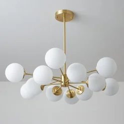 Opal Glass Globe Sputnik Chandelier