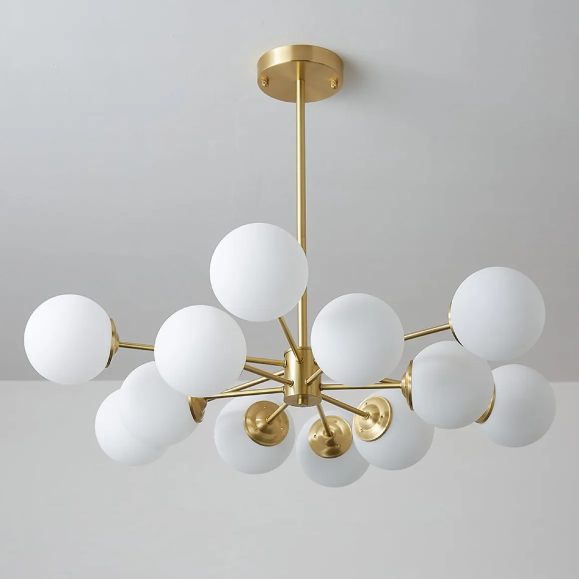 Opal Glass Globe Sputnik Chandelier