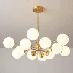 Opal Glass Globe Sputnik Chandelier