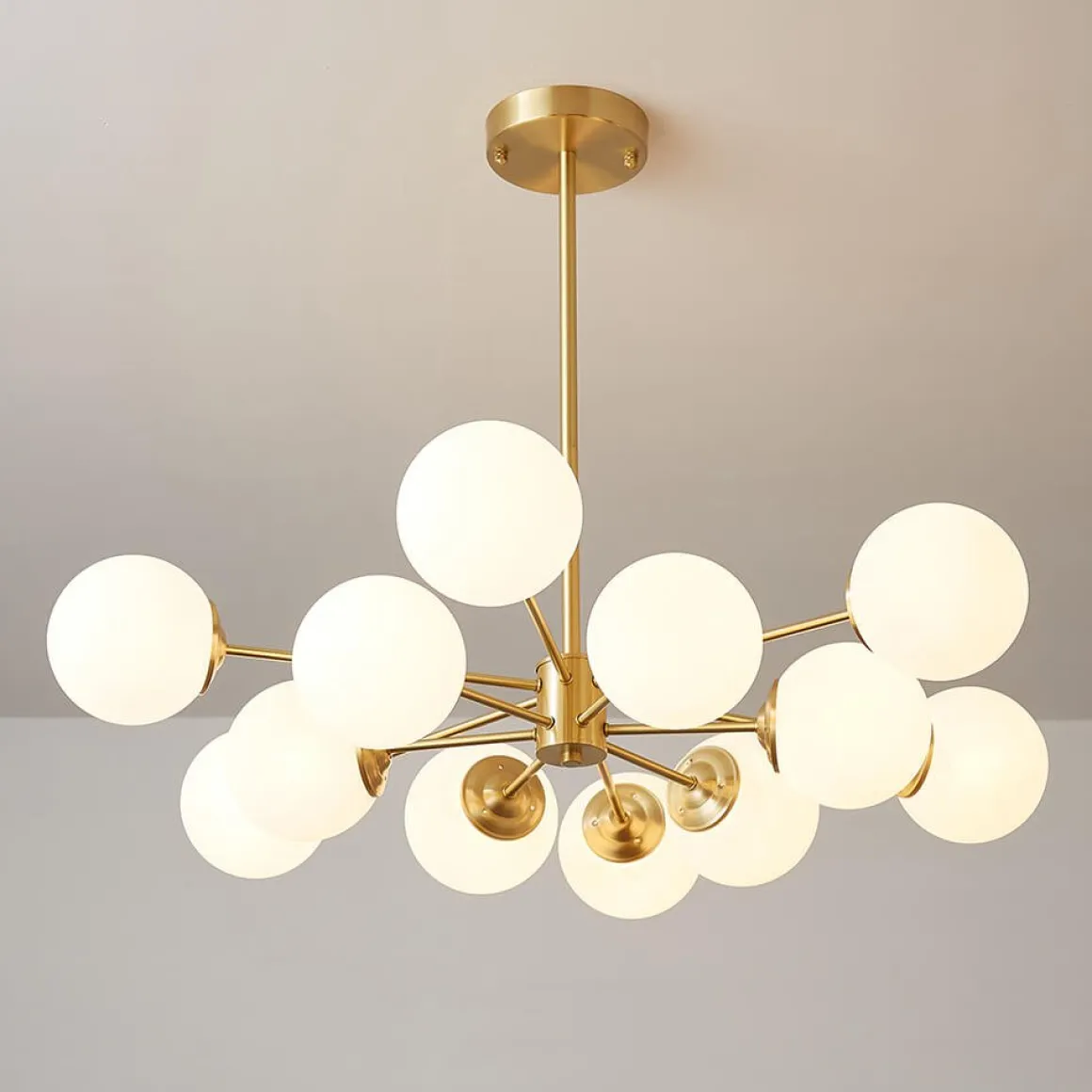 Opal Glass Globe Sputnik Chandelier