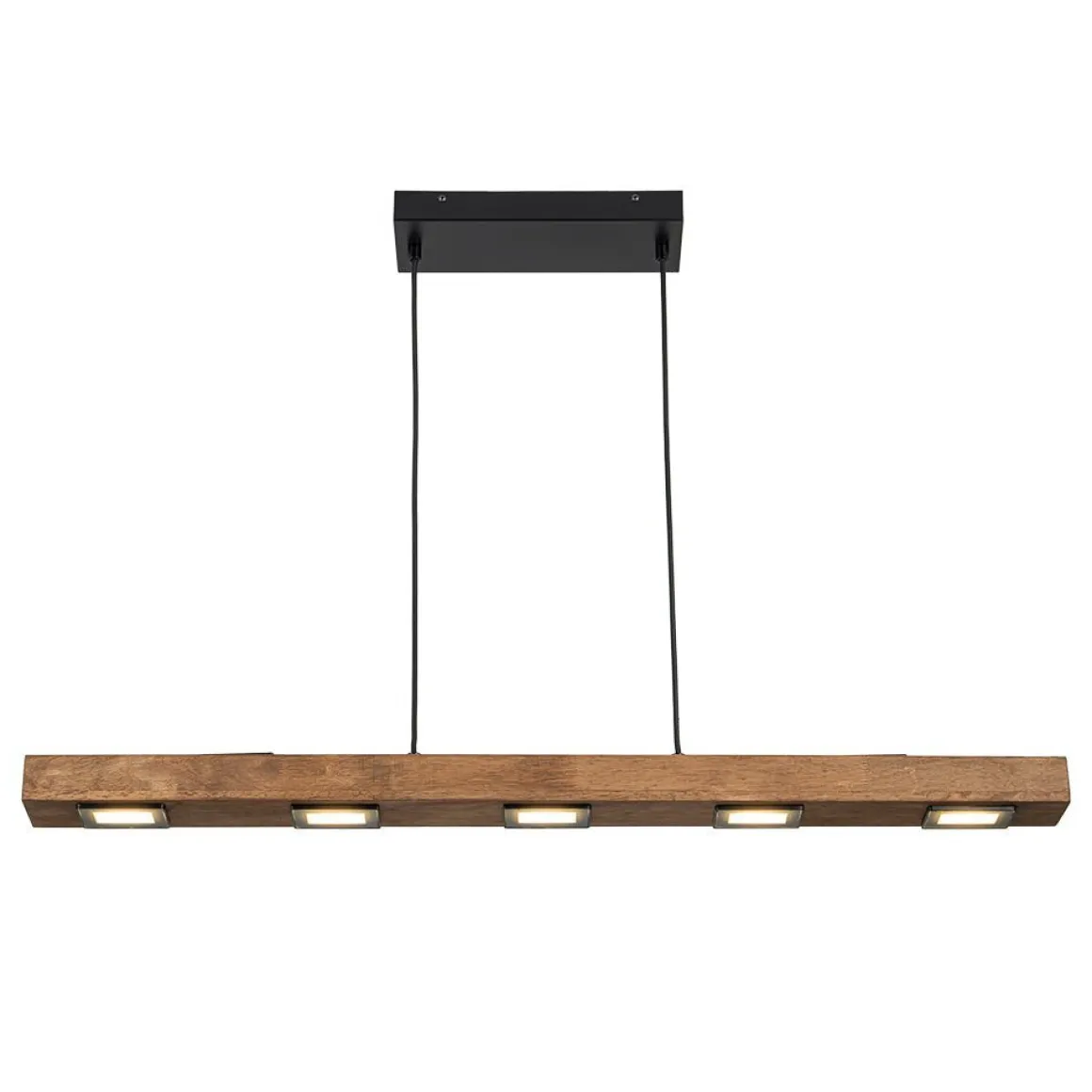 (OpenBox) Dimmable LED Linear Oak Wood Kitchen Island Pendant