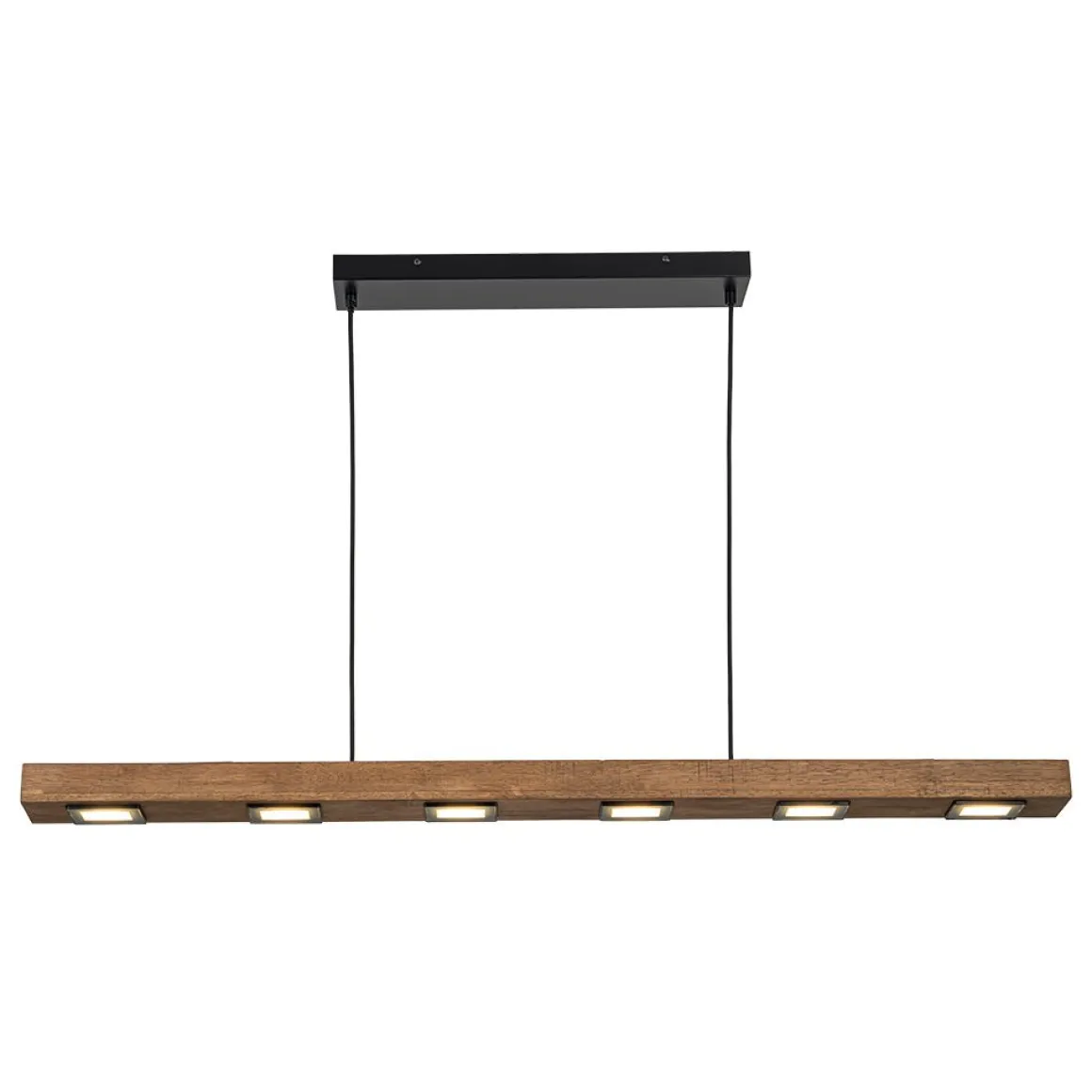 (OpenBox) Dimmable LED Linear Oak Wood Kitchen Island Pendant