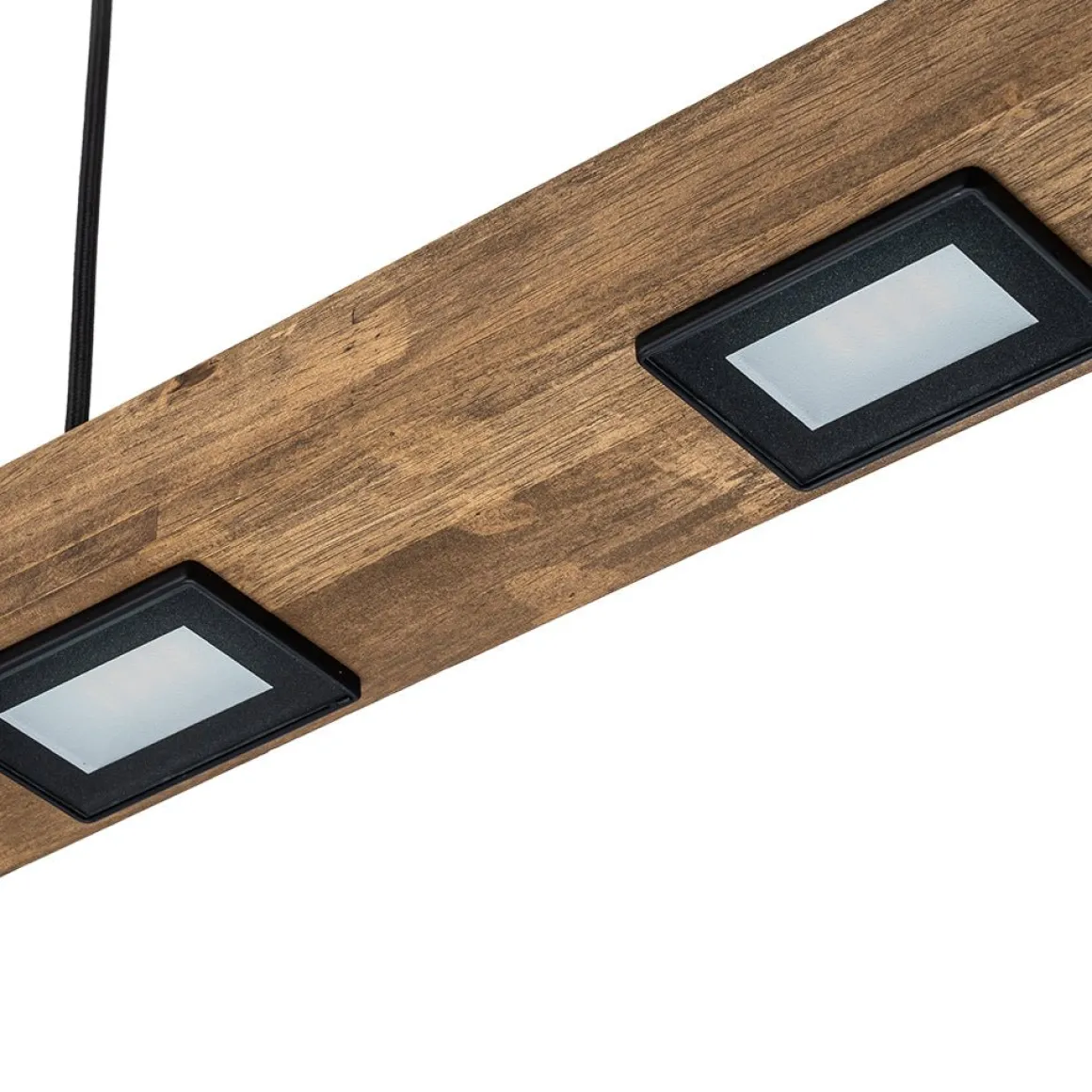 (OpenBox) Dimmable LED Linear Oak Wood Kitchen Island Pendant