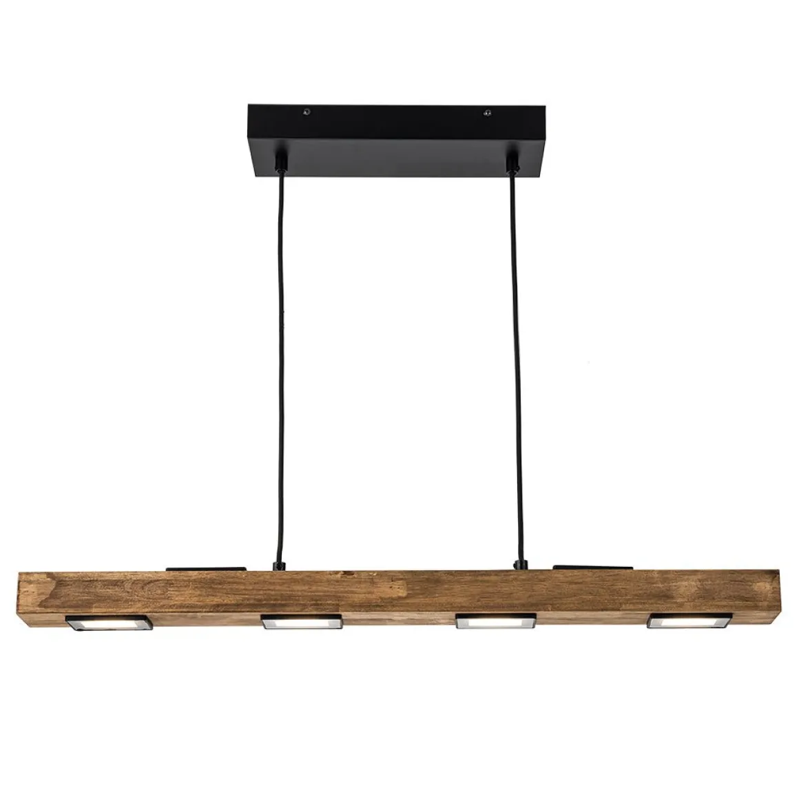(OpenBox) Dimmable LED Linear Oak Wood Kitchen Island Pendant