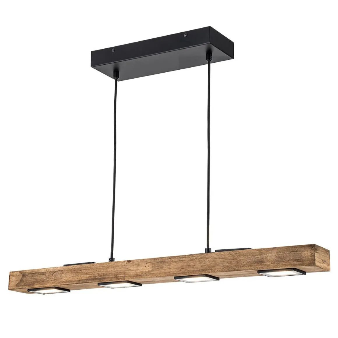(OpenBox) Dimmable LED Linear Oak Wood Kitchen Island Pendant