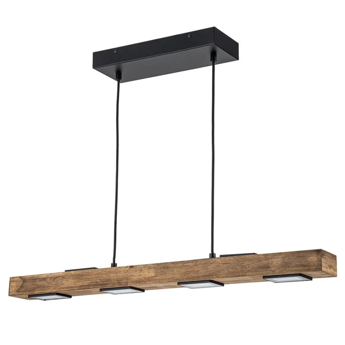 (OpenBox) Dimmable LED Linear Oak Wood Kitchen Island Pendant