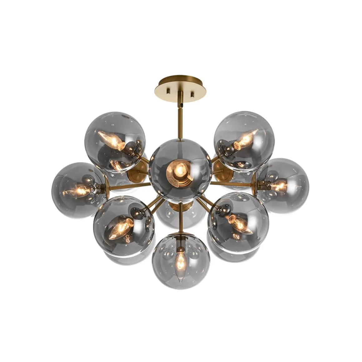 (OpenBox) Glam Dark Pearl Sputnik Smoked Glass Bubble Chandelier Light Fixture