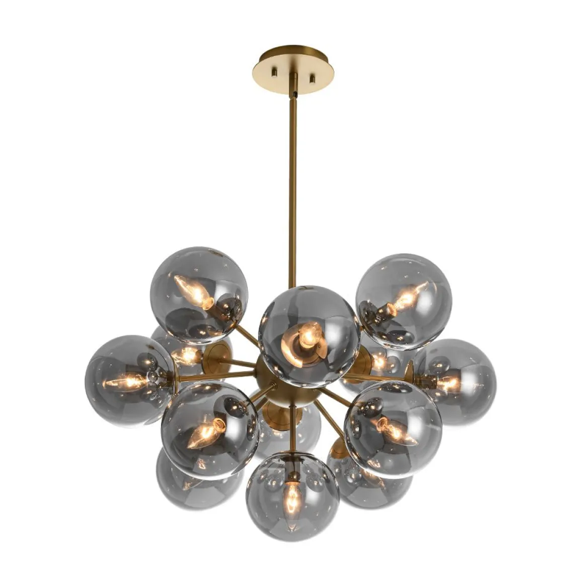 (OpenBox) Glam Dark Pearl Sputnik Smoked Glass Bubble Chandelier Light Fixture
