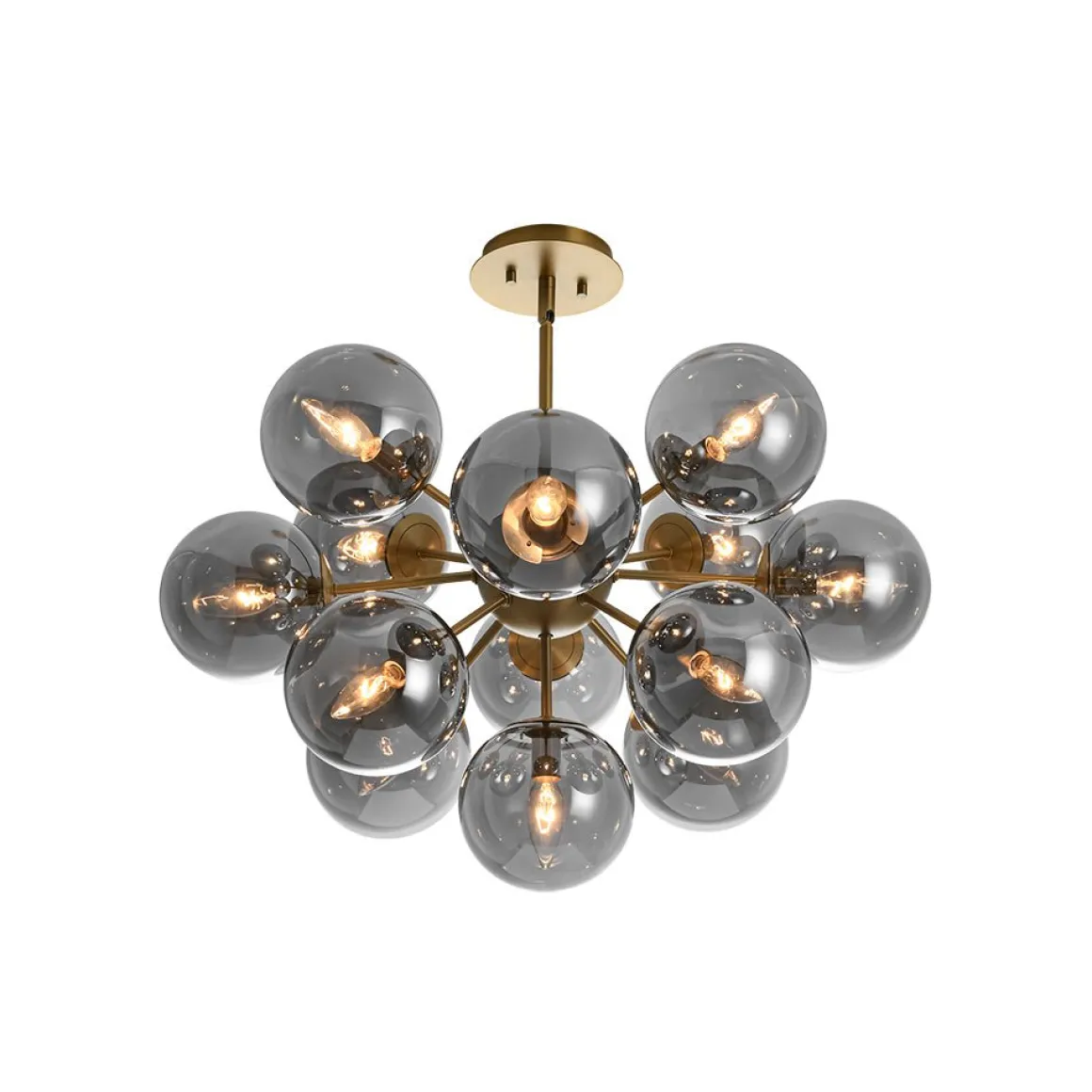 (OpenBox) Glam Dark Pearl Sputnik Smoked Glass Bubble Chandelier Light Fixture