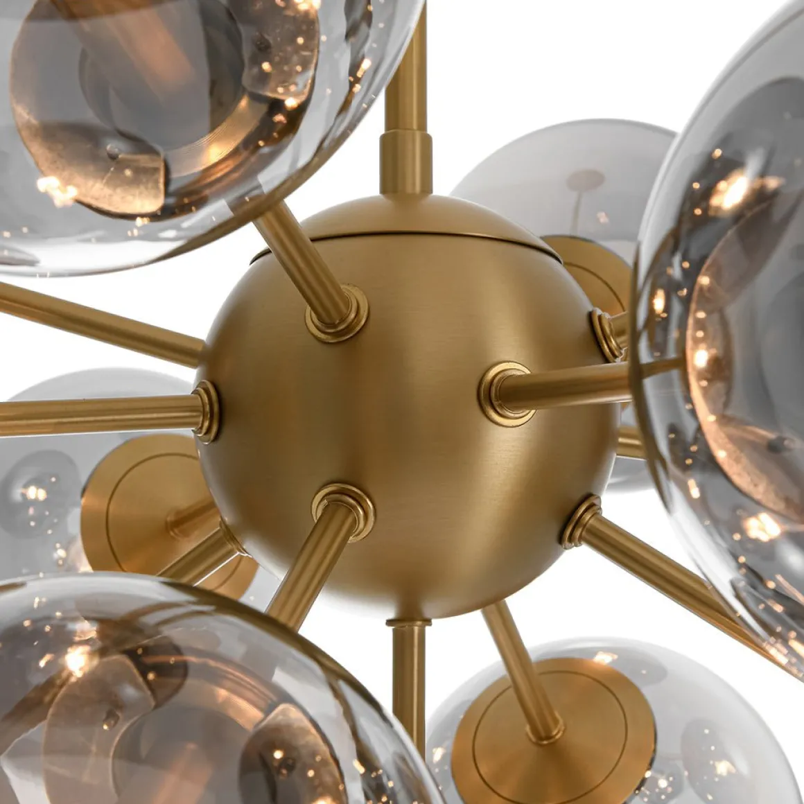 (OpenBox) Glam Dark Pearl Sputnik Smoked Glass Bubble Chandelier Light Fixture