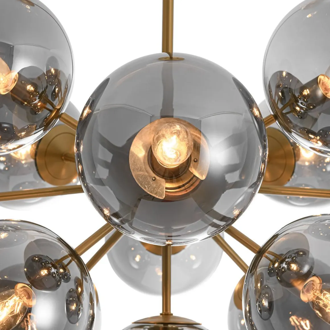 (OpenBox) Glam Dark Pearl Sputnik Smoked Glass Bubble Chandelier Light Fixture
